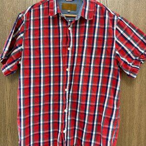 Tommy Hilfiger Men's Casual Shirt Short Sleeve, Button Down, Size Large